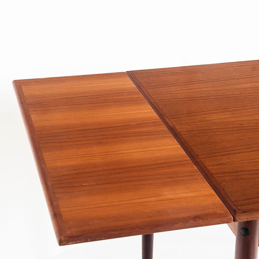 Teak dining table with Scandinavian-style extensions - France, 1960