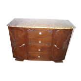 Commode en chêne à plateau marbre