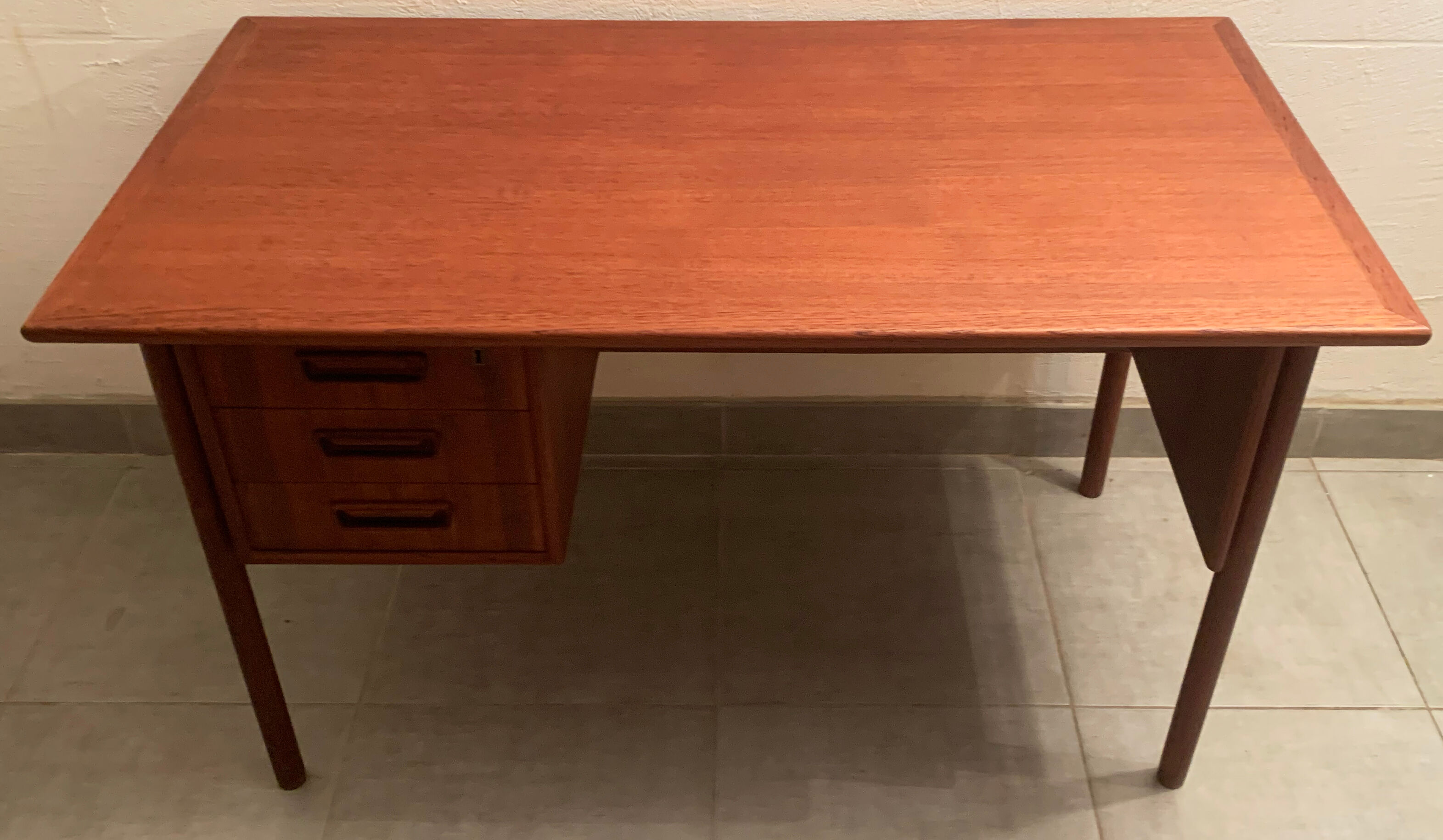 Vintage Danish teak desk by Gunnar Nielsen Tibergaard, 1960