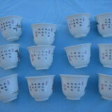 Ancien coffret chinois de luxe, 12  bols porcelaine