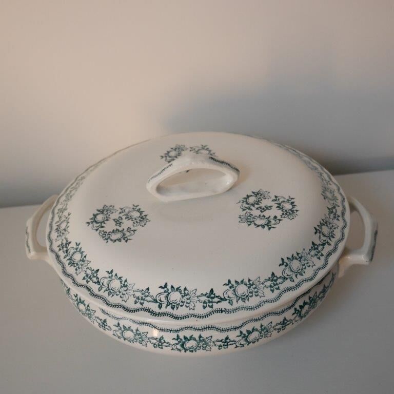 Soup bowl Saint Amand, green pattern - model 4025