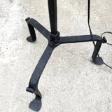 Wrought iron and cane floor lamp, 1970