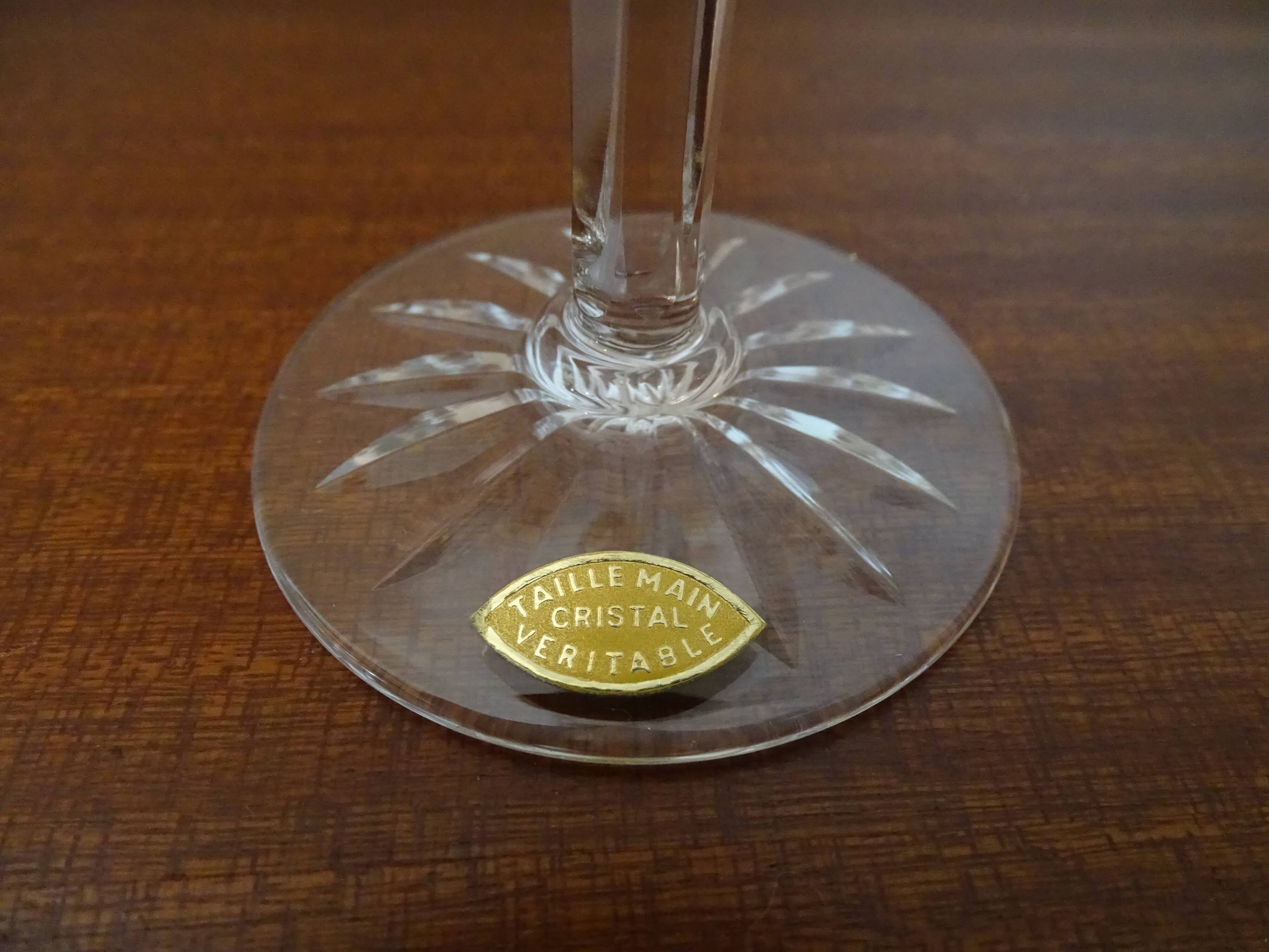 6 flutes champagne cristal de Lorraine taillé