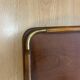 Grand rectangular serving platter in wood and brass from the 1960s