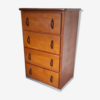 High chest of drawers of filing of notary of the 1950s to 4 drawers