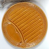 Assiette vintage à asperges Gien ocre jaune