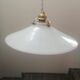 Suspension lamp opaline smooth white spirit walkman Art Deco 1930 TBE Ø 25 cm