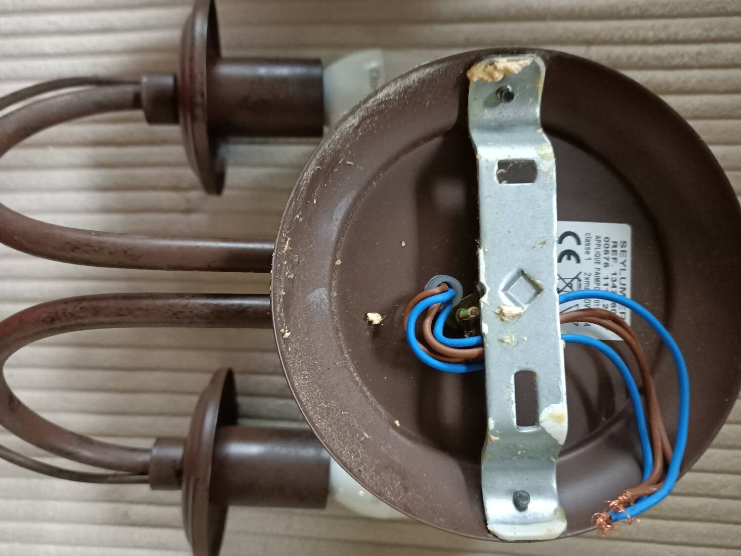 Pair of matte metal wall lights