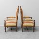 Pair of antique armchairs in wood and fabric with armrests – Classic style
