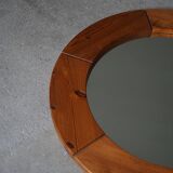 Wall mirror in solid pine by Glasmäster Markaryd, Sweden, 1960s.