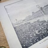 Paris Longchamp, large period engraving, printed in 1891.