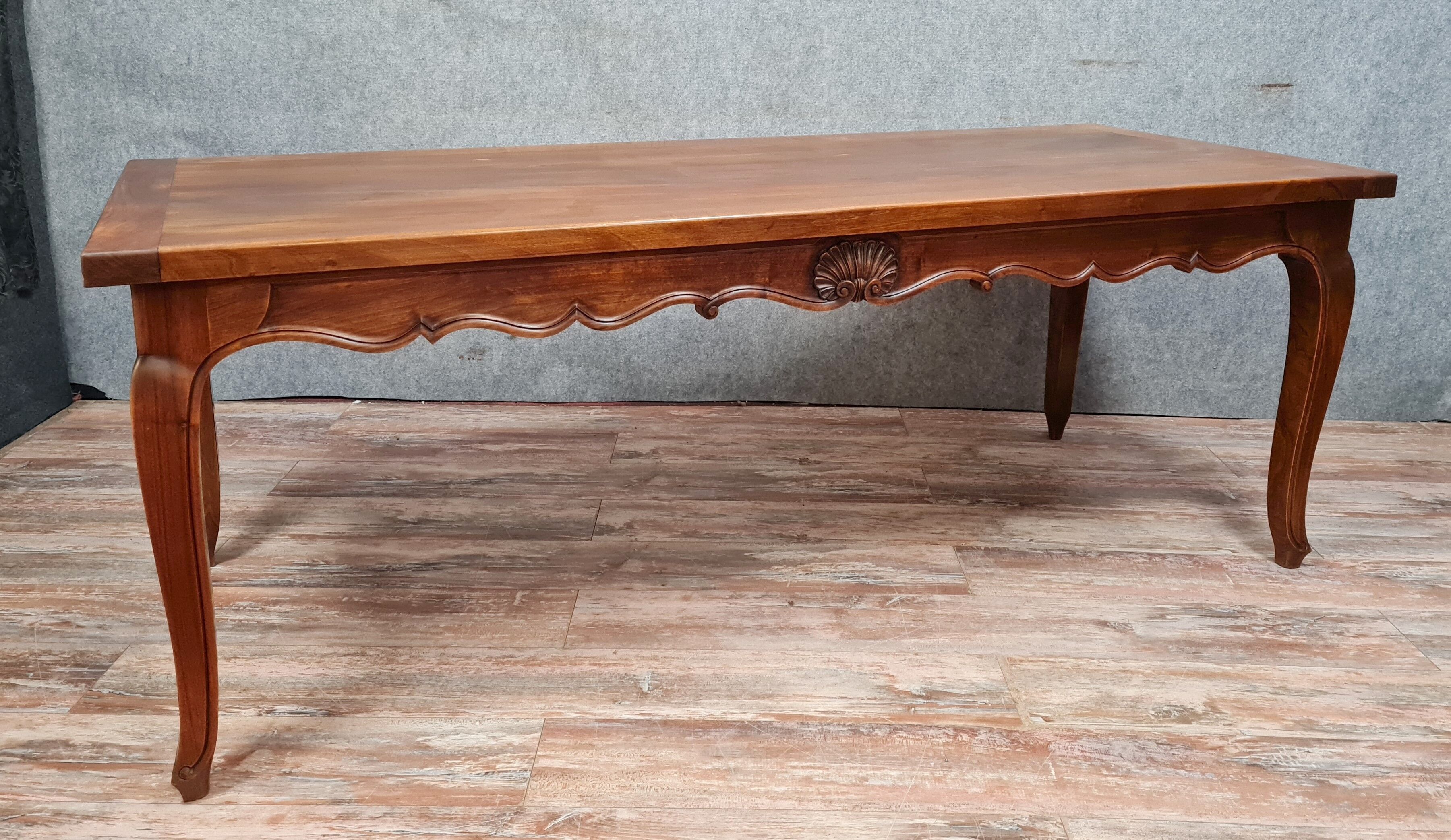 Louis XV community table in solid walnut around 1880-1900