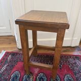 Brutalist wooden stool