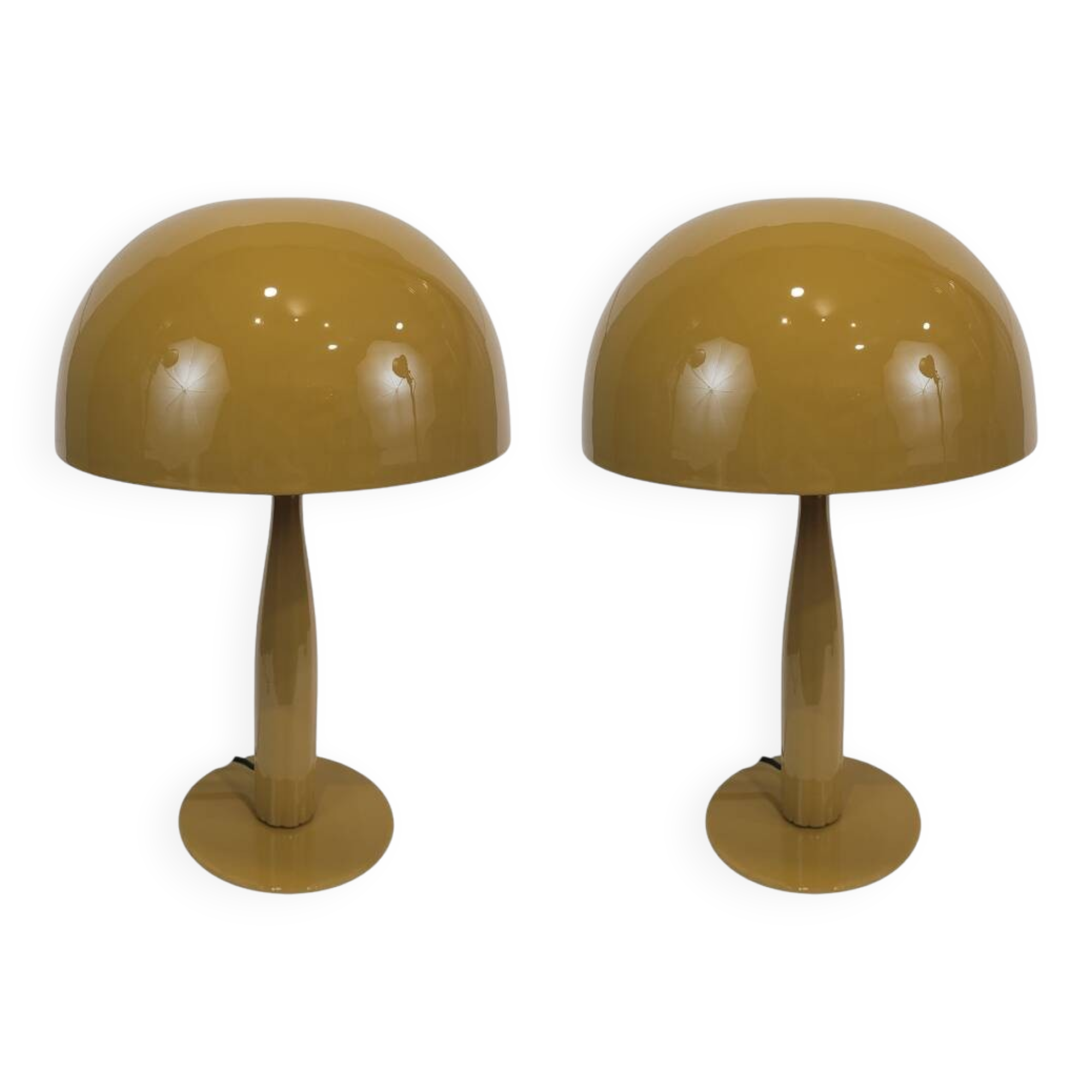 Pareja table lamps, Metal, Color mostaza, s. XXI – France