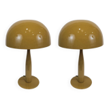 Paire de lampes de table, Métal, Couleur moutarde, 21e s. - France