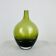 Scandinavian green blown glass vase, vintage