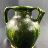 Cruche en grès émaillé vert XIXe