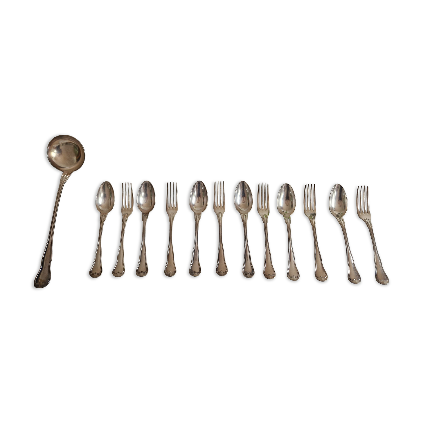 Cutlery set of 13 pieces in silver metal by Christofle