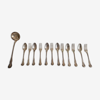 Cutlery set of 13 pieces in silver metal by Christofle