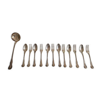 Cutlery set of 13 pieces in silver metal by Christofle