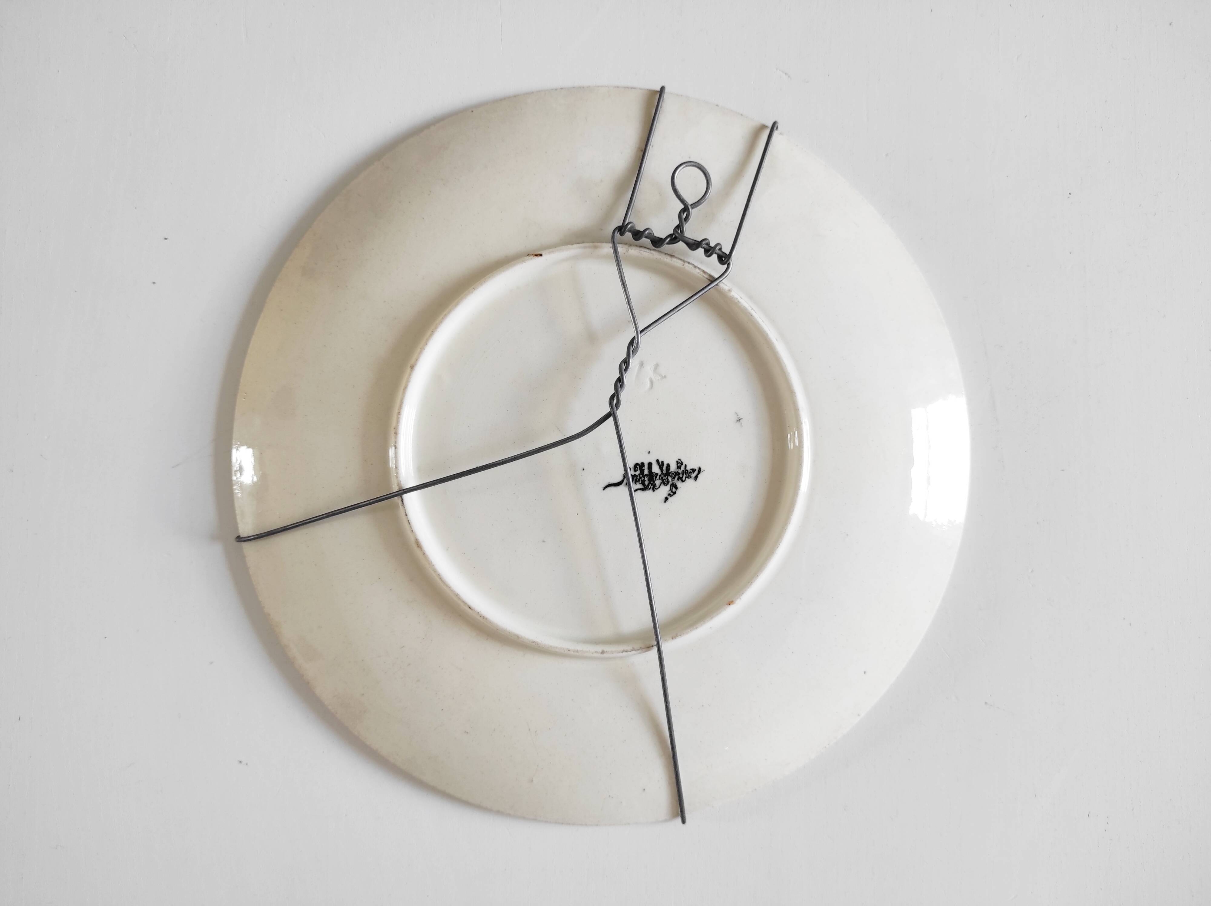 Assiette décorative aux enfants sarreguemines