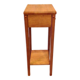 Square plant holder in light wood / 70s-80s