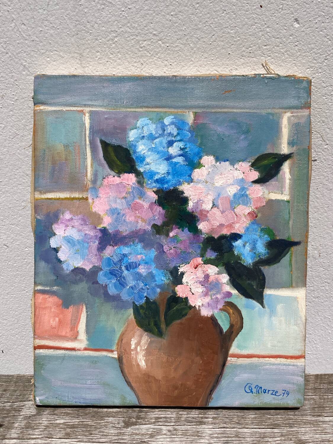 Geranium bouquet painting