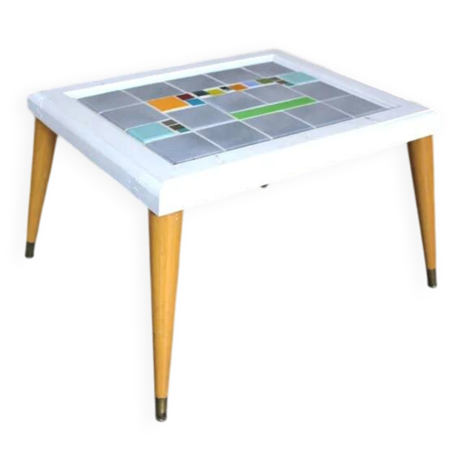 Table basse vintage mosaïque design scandinave 1960