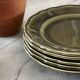 5 Lunéville Moss Green dessert plates.