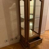 Vitrine en massif avec 1 tiroir