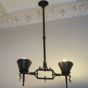 Brutalist wrought iron and copper chandelier, 1960s