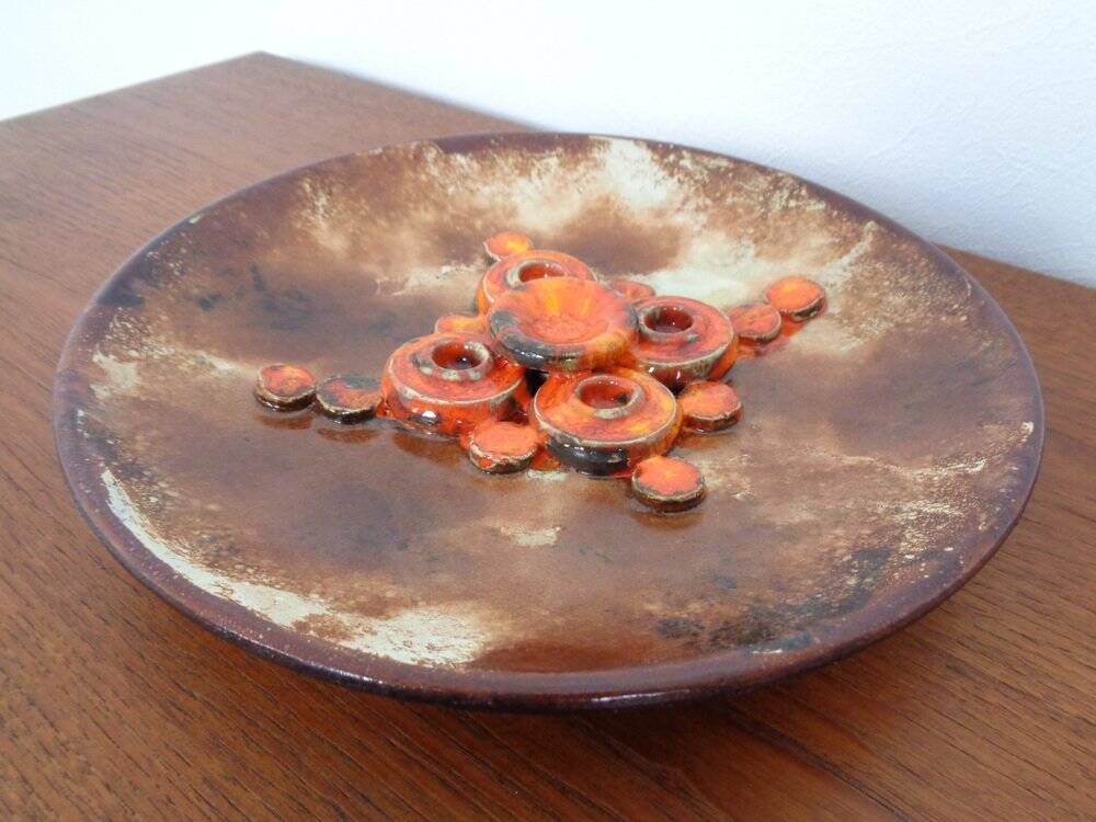 Vintage Ceramic Mushroom Plates from Ruscha, 1970s, Set of 2