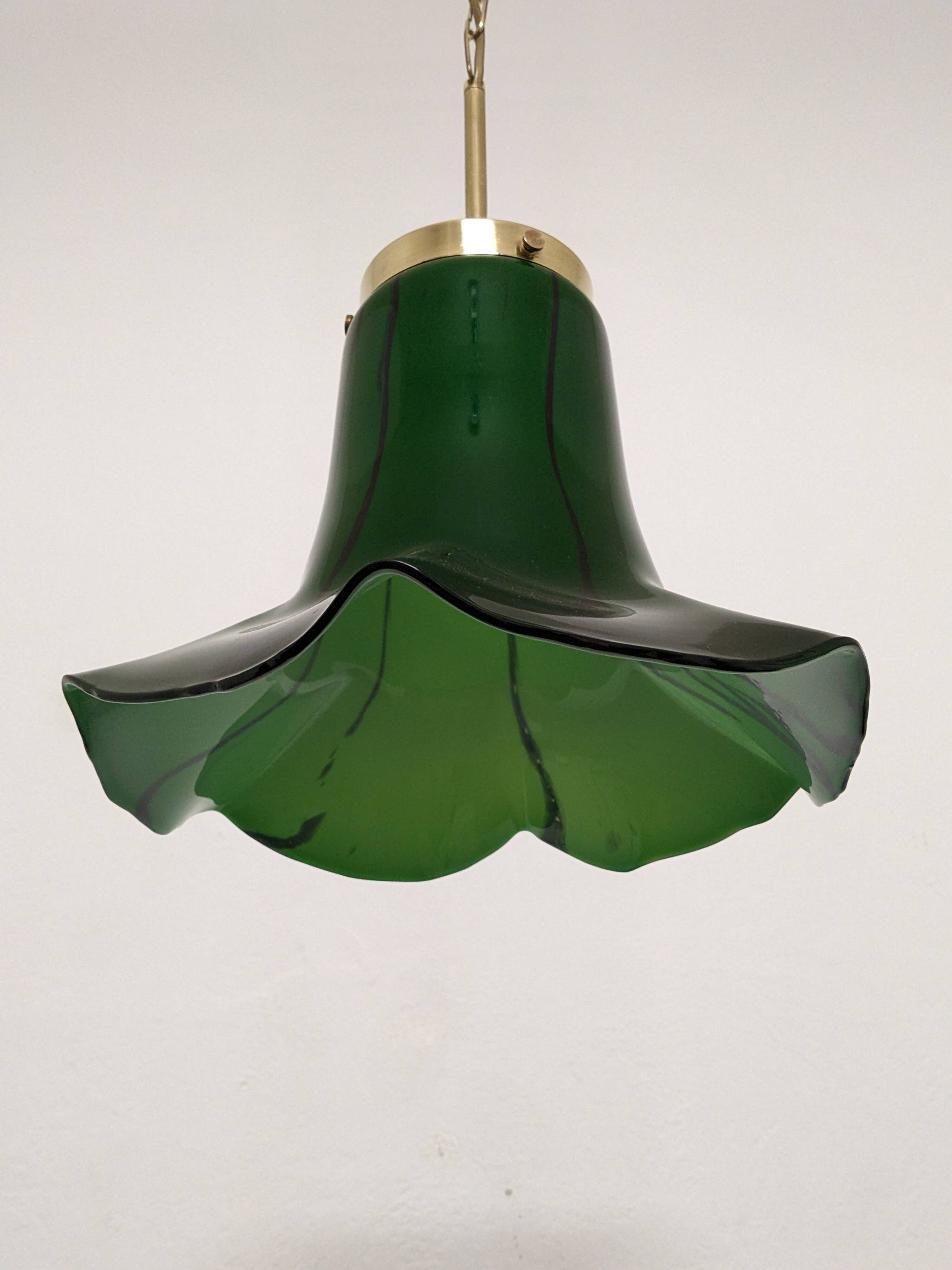 Art Nouveau style Murano glass pendant light, Italy circa 1950