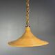 Mid-Century Italian witch hat pencil reed rattan bamboo and brass pendant