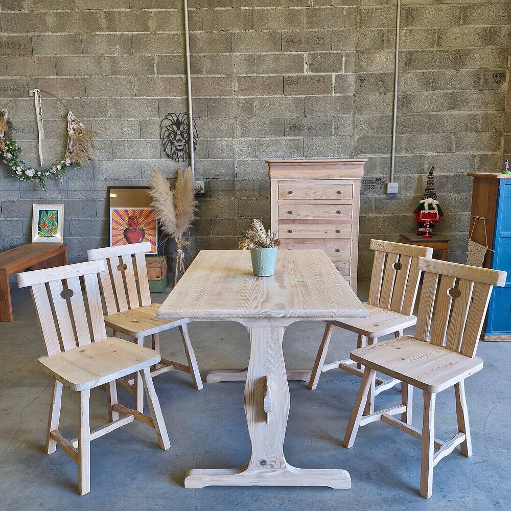 Solid pine table and chairs set