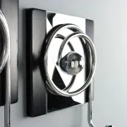 Vintage coat rack in chrome metal and plastic, Italian design from the 1970s.