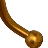 Brass tripod floor lamp with golden pompom lampshade 1960