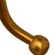 Brass tripod floor lamp with golden pompom lampshade 1960