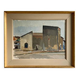 Vintage Oil on Canvas signed Modernist Gustav Adolf Johansson 1960s