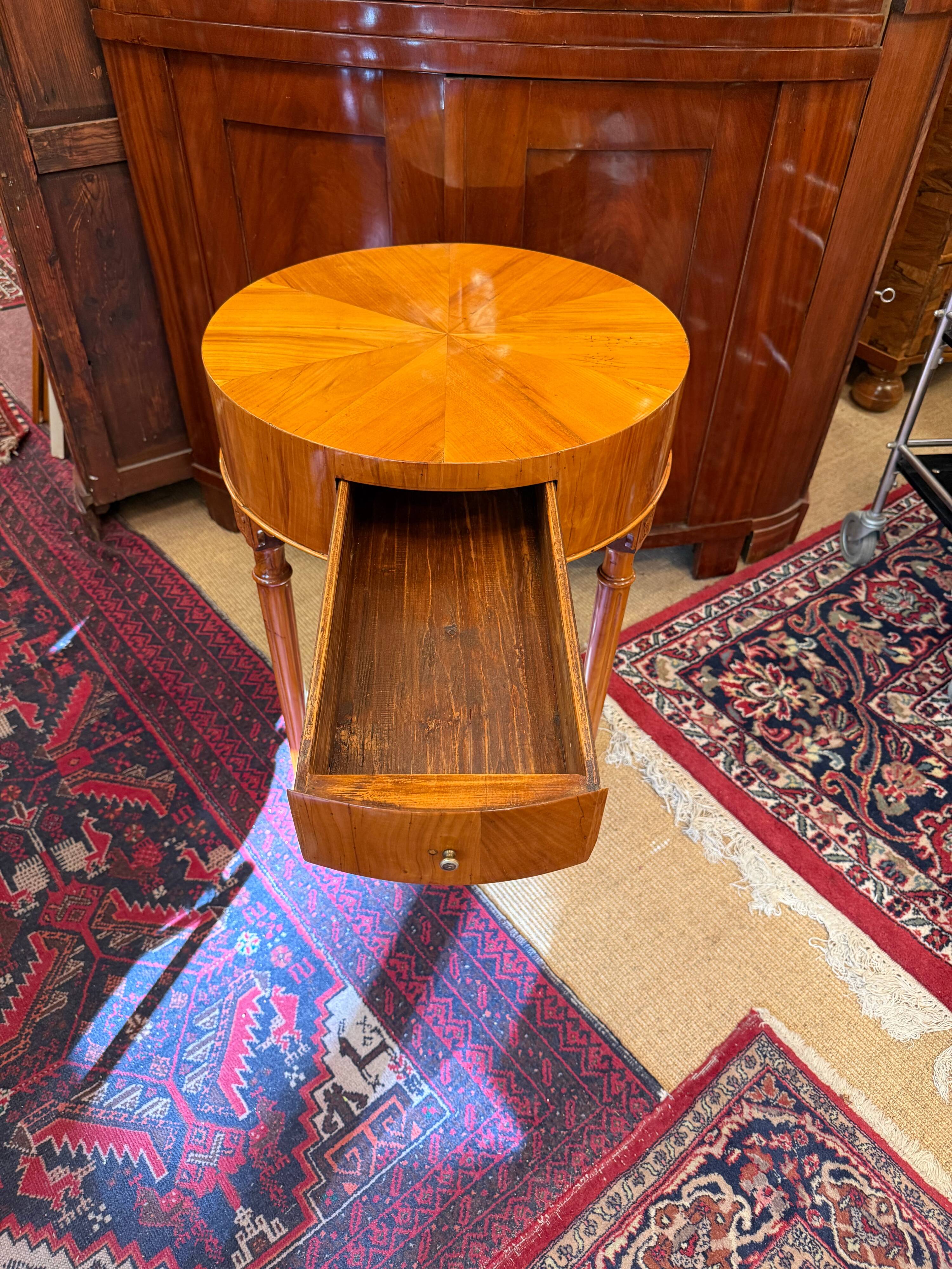 Antique Louis XVI Round Side Table Walnut 1780