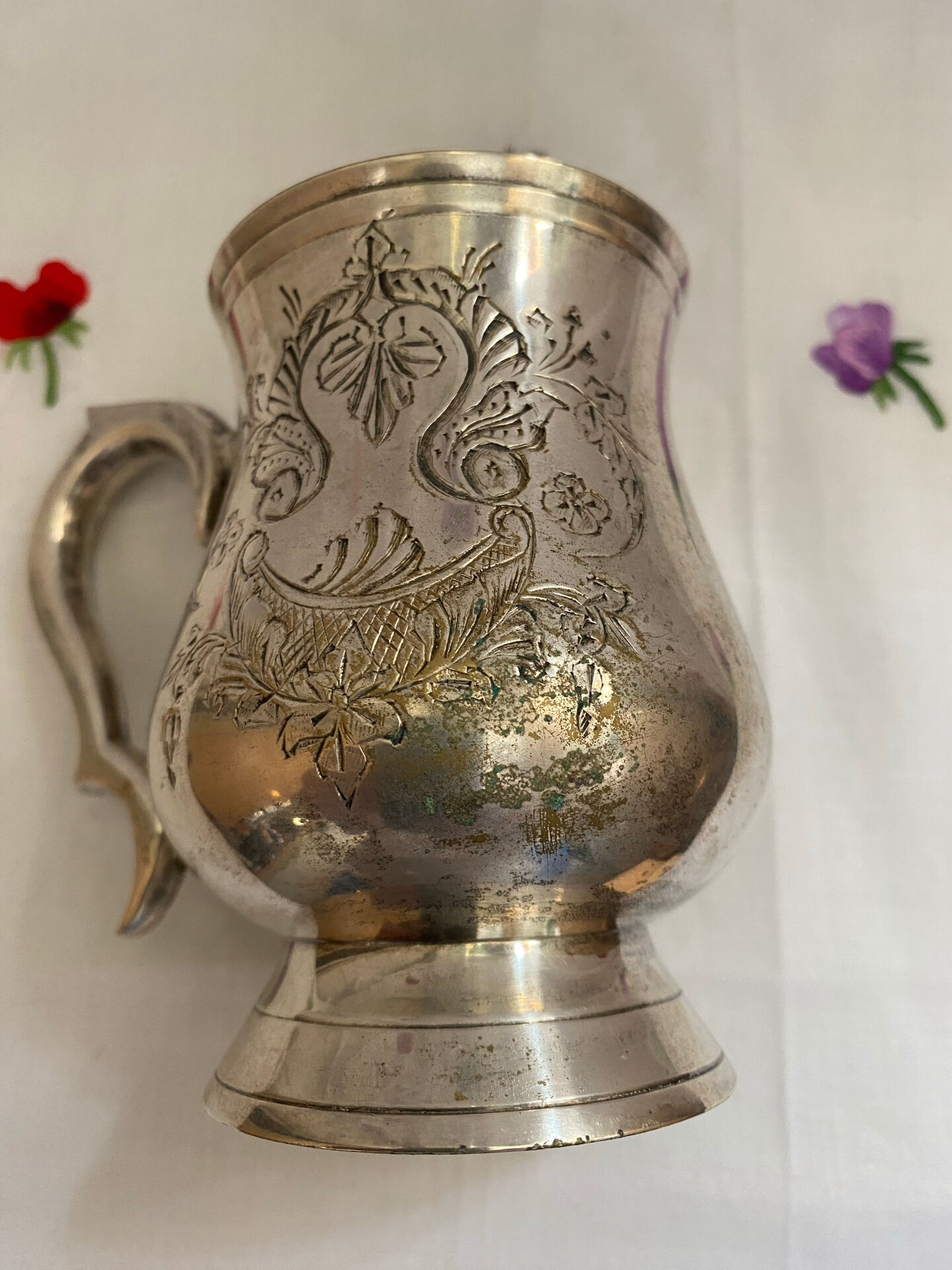 Silver-plated metal cup