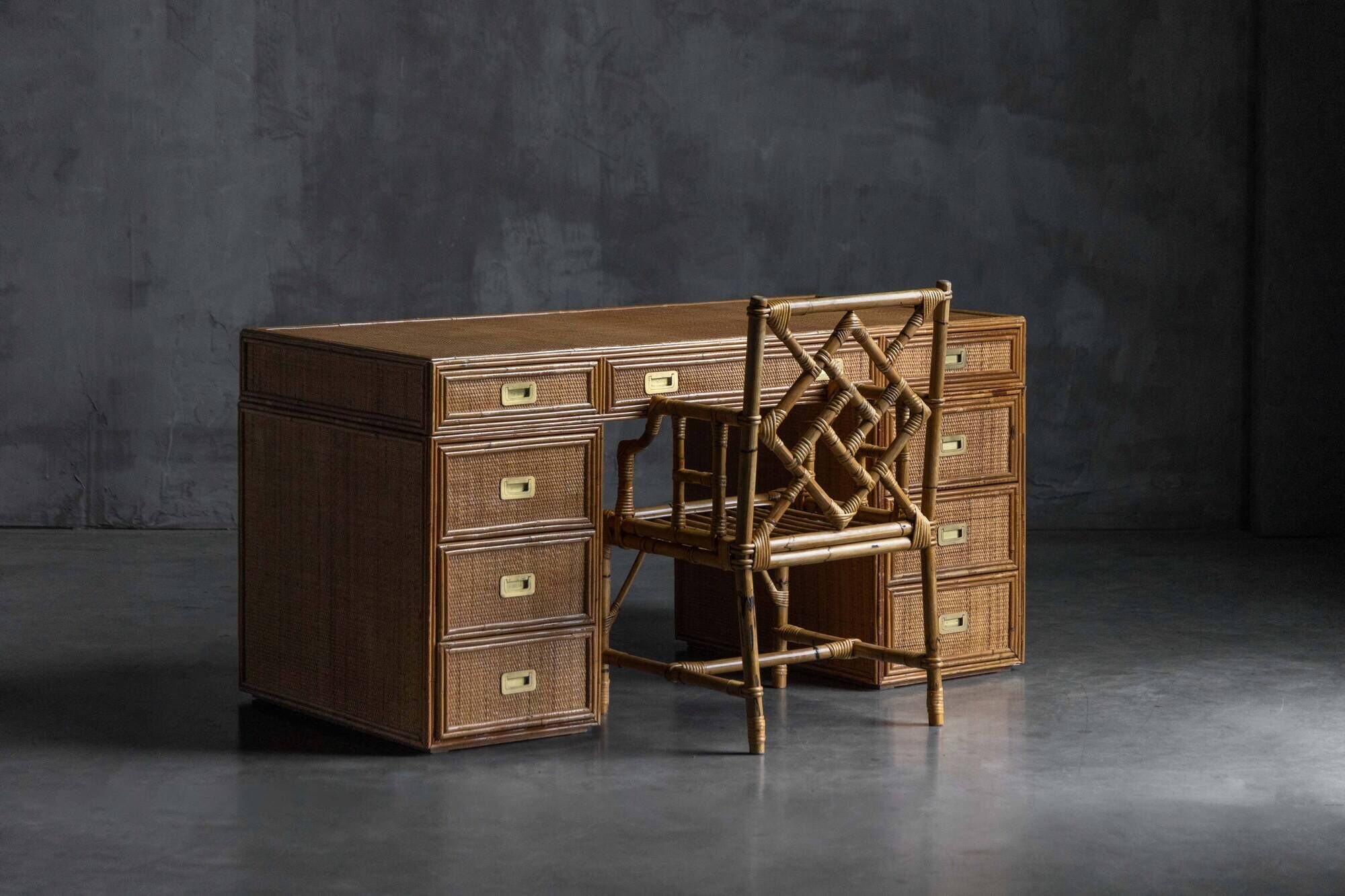 Bureau en Bambou par Vivai Del Sud, Italie, 1970s