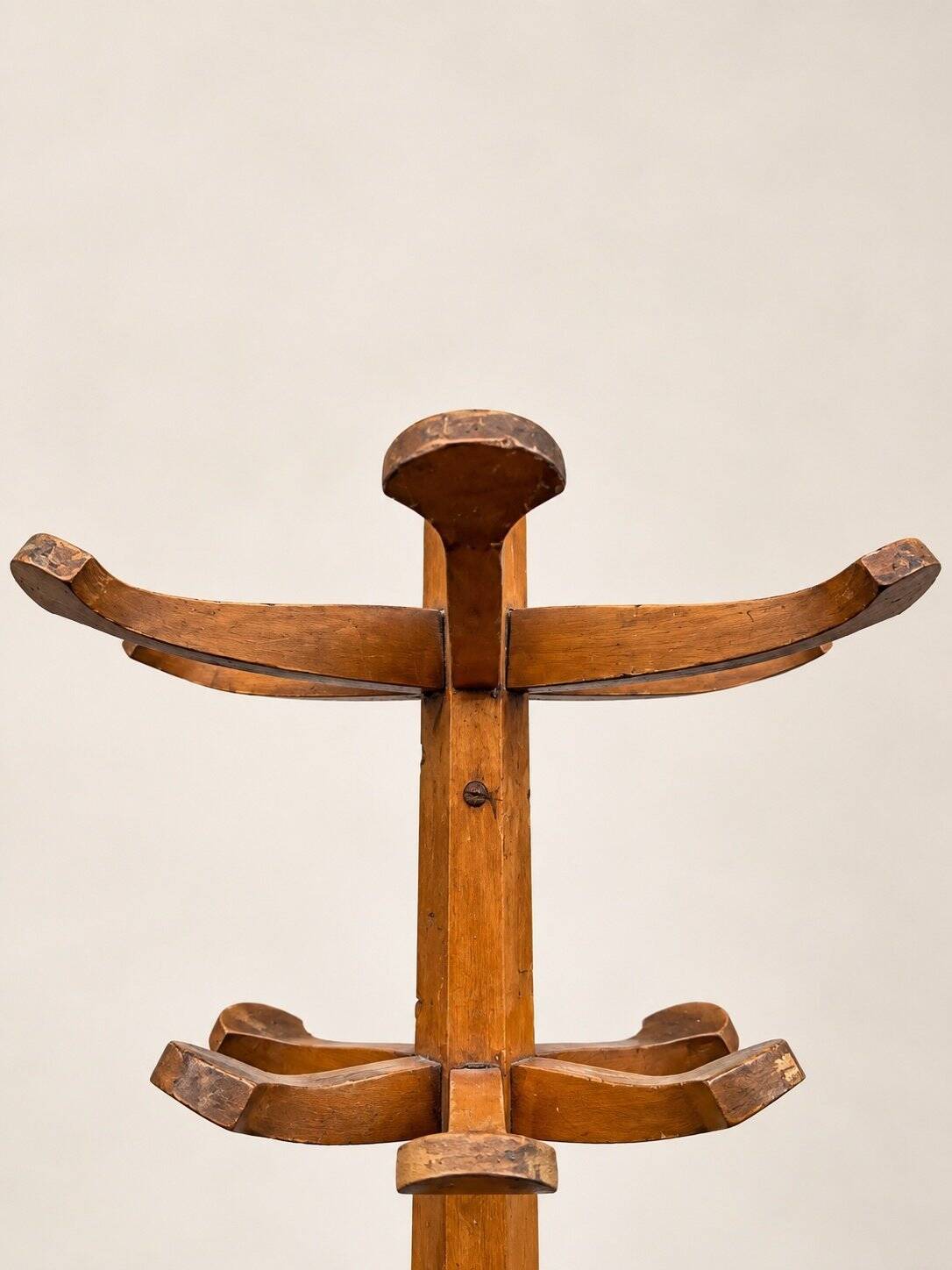Freestanding coat rack – Art Deco style – Solid beech – 1940s
