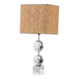 Chrome-plated metal lamp. Signed Chalier Paris. 1970s