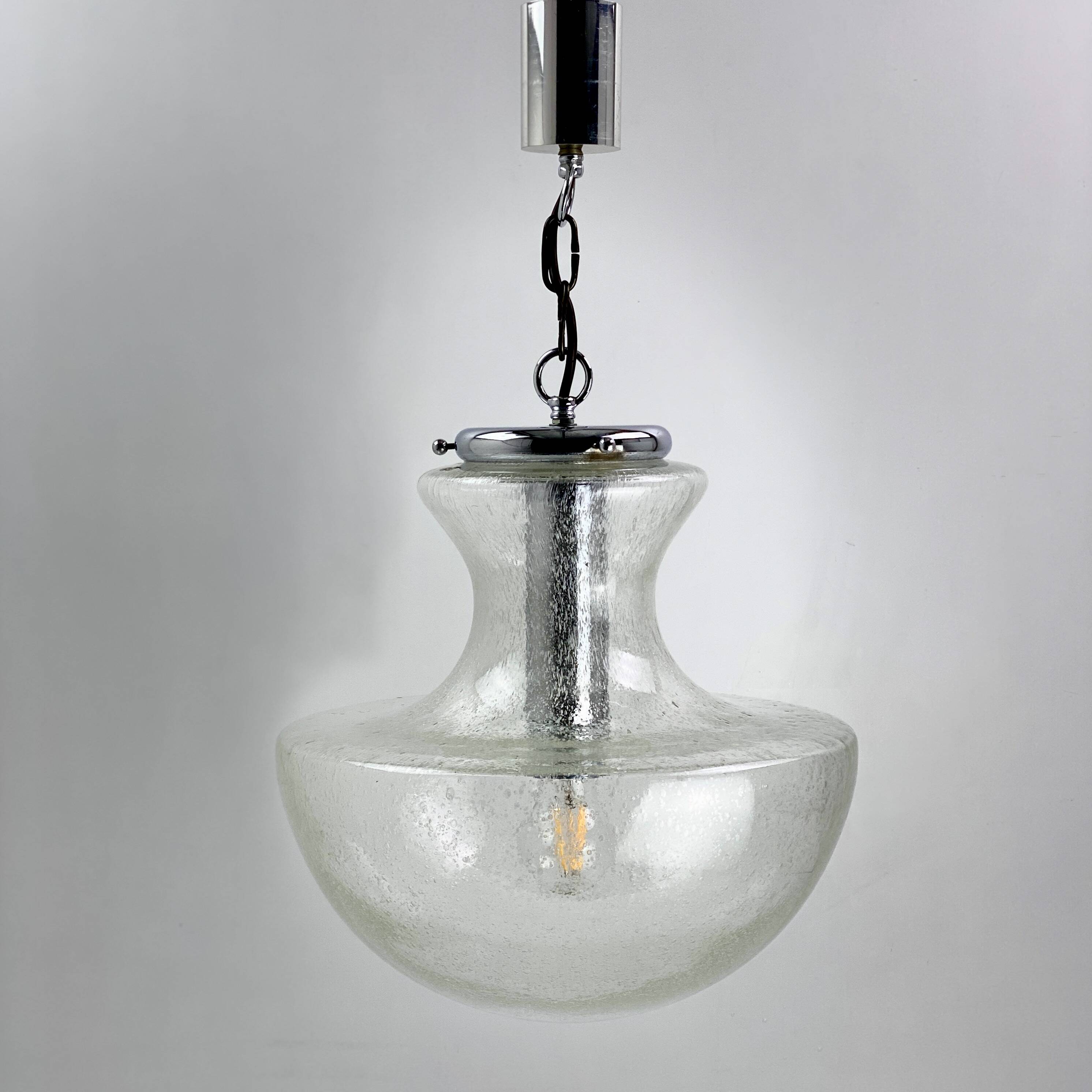 Murano glass pendant light (Mazzega) for Doria, 1960s.