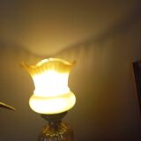 Lampe à poser ambiance rétro, globe tulipe création unique