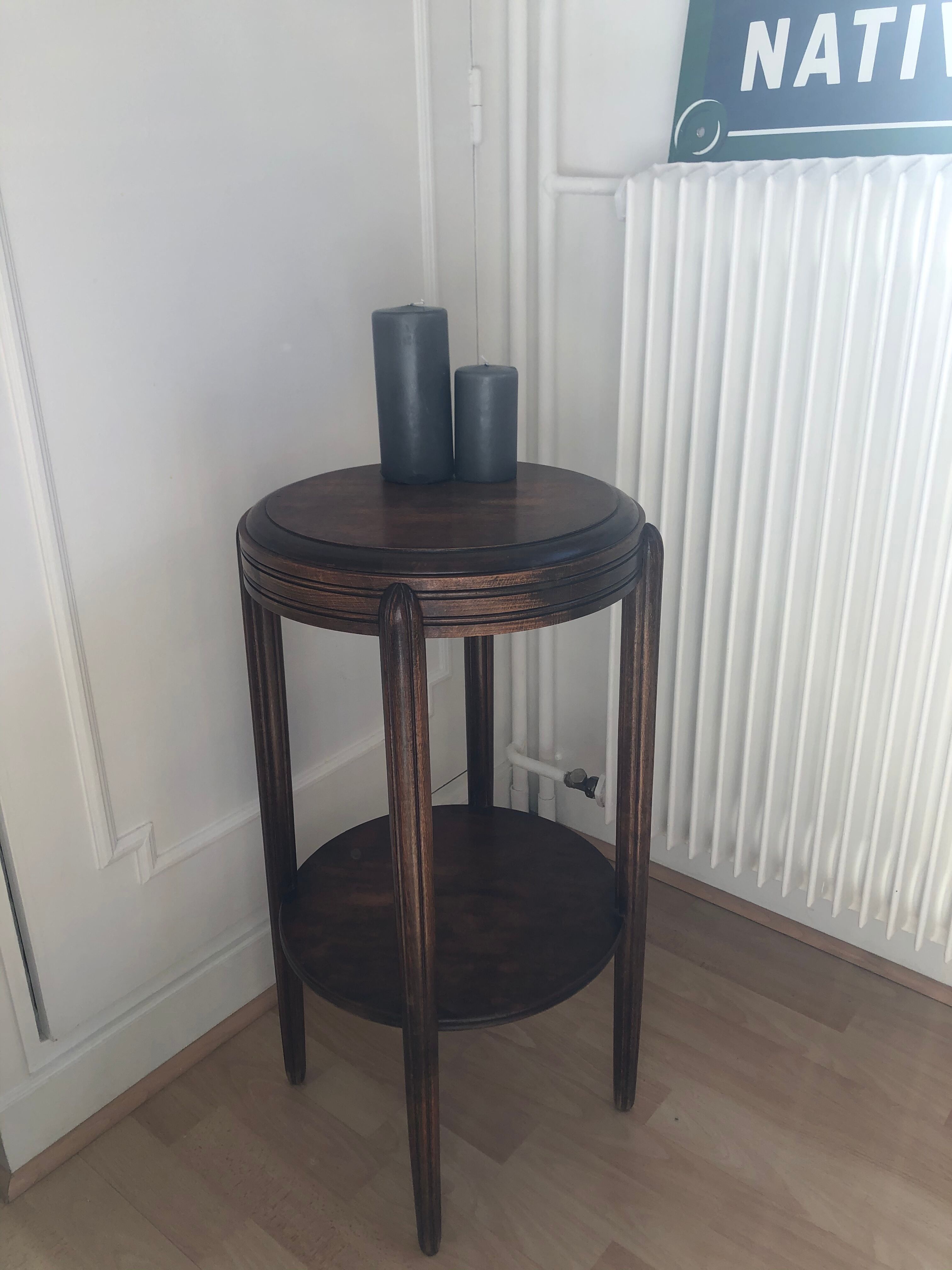 Guéridon rond en bois