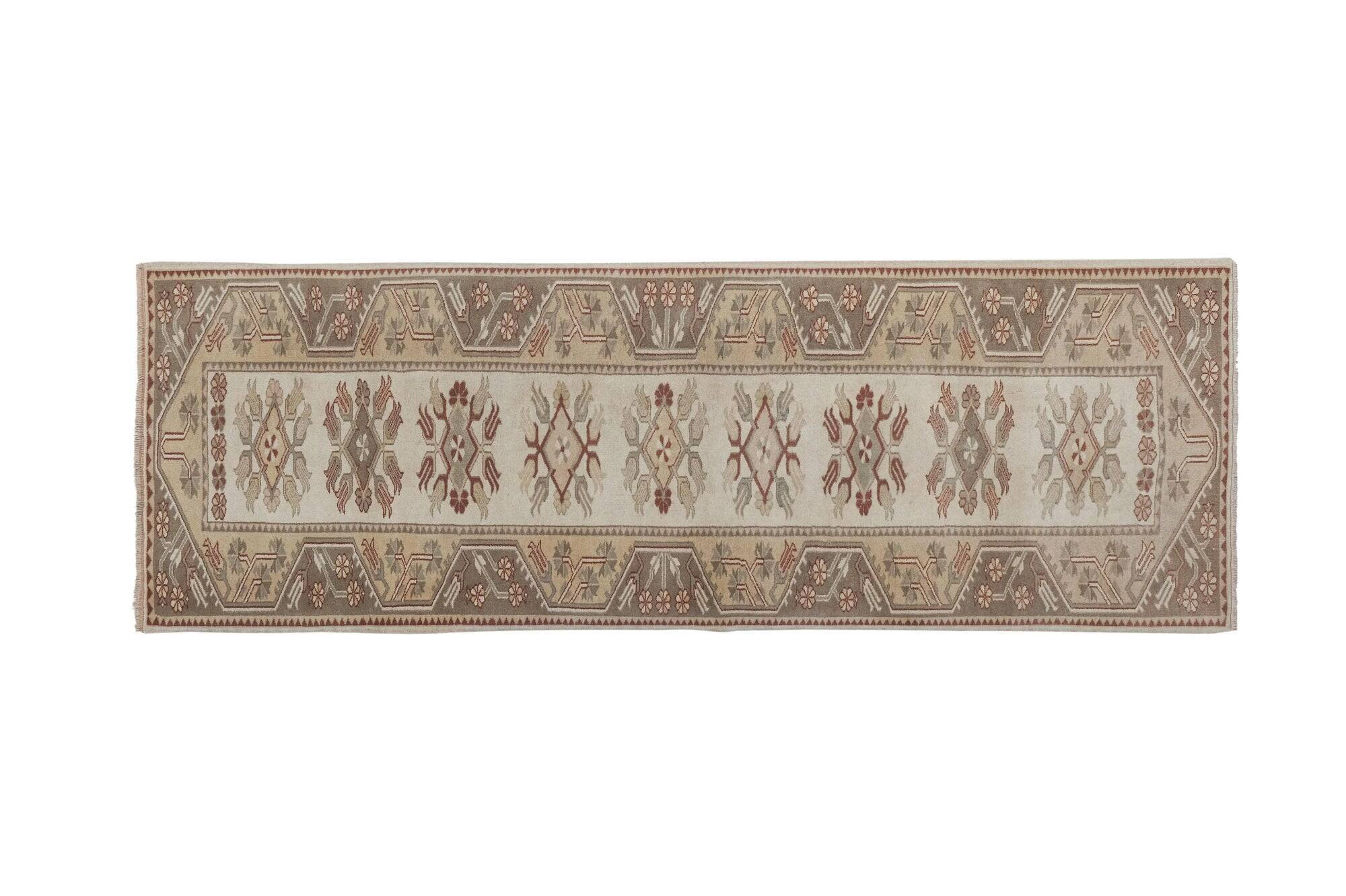 Vintage Turkish hallway rug 100x281 cm
