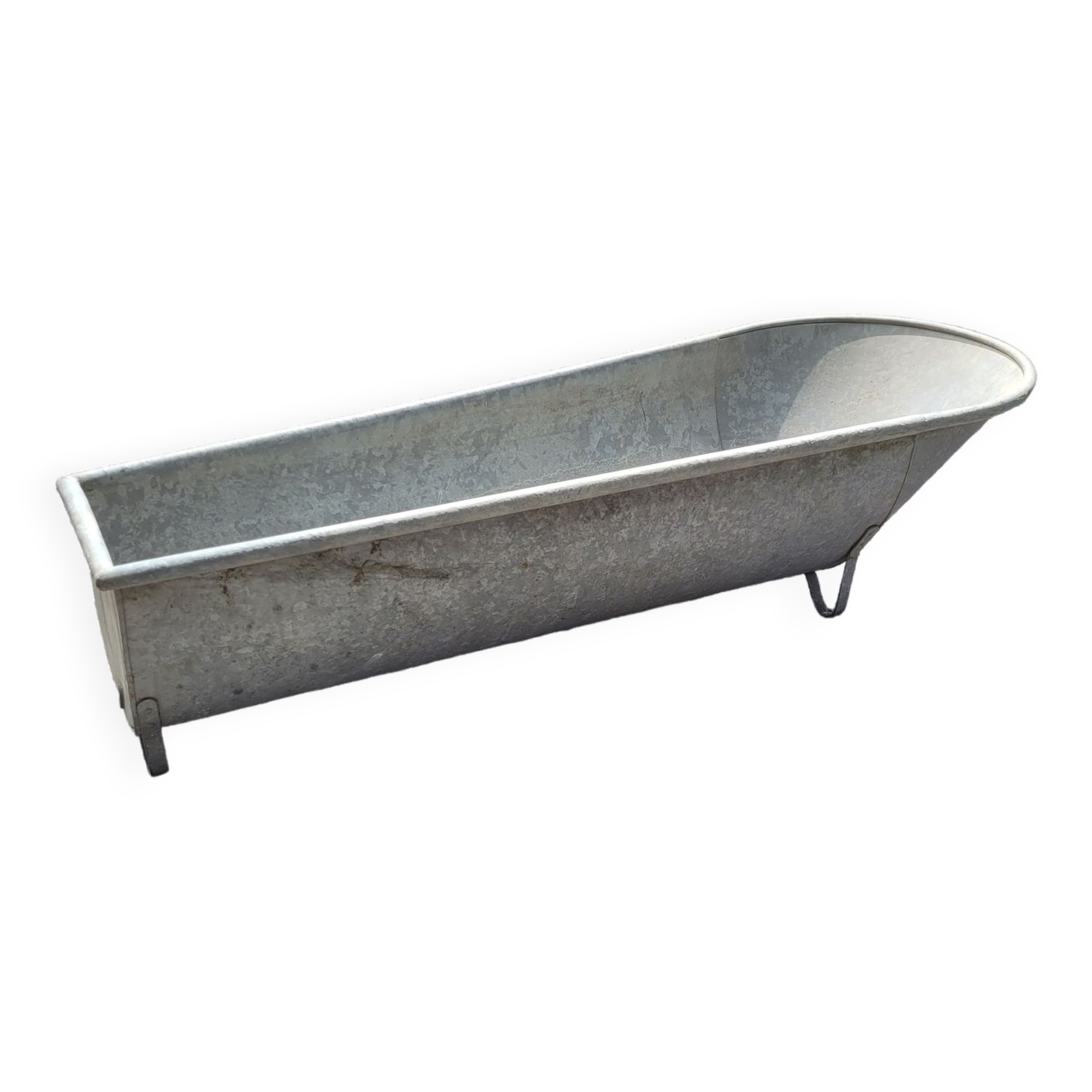 Old zinc bathtub