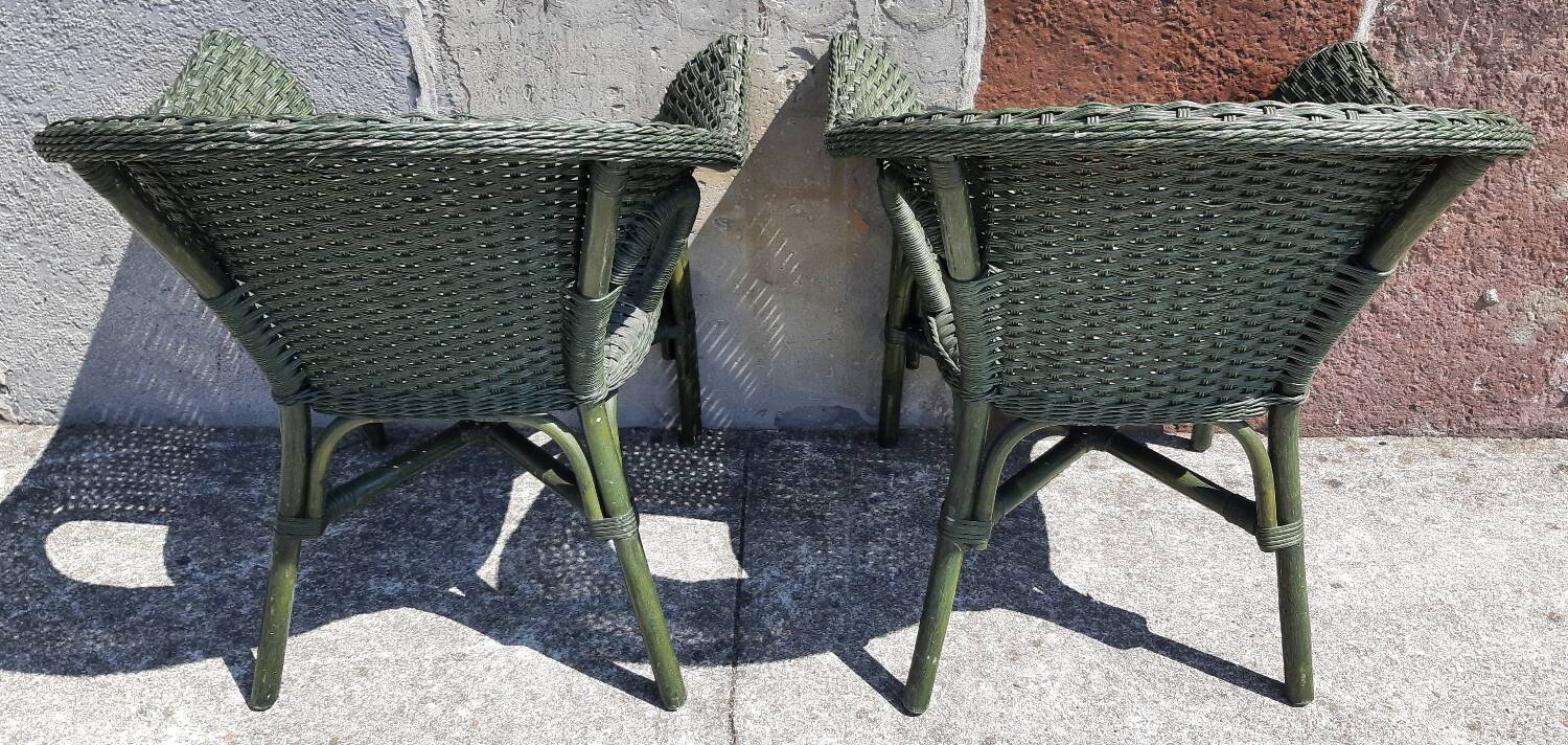 Salon de jardin complet en rotin. (Sofa, fauteuils x 2, table basse)